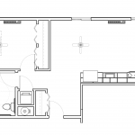 Floorplan C, One Bedroom Layout